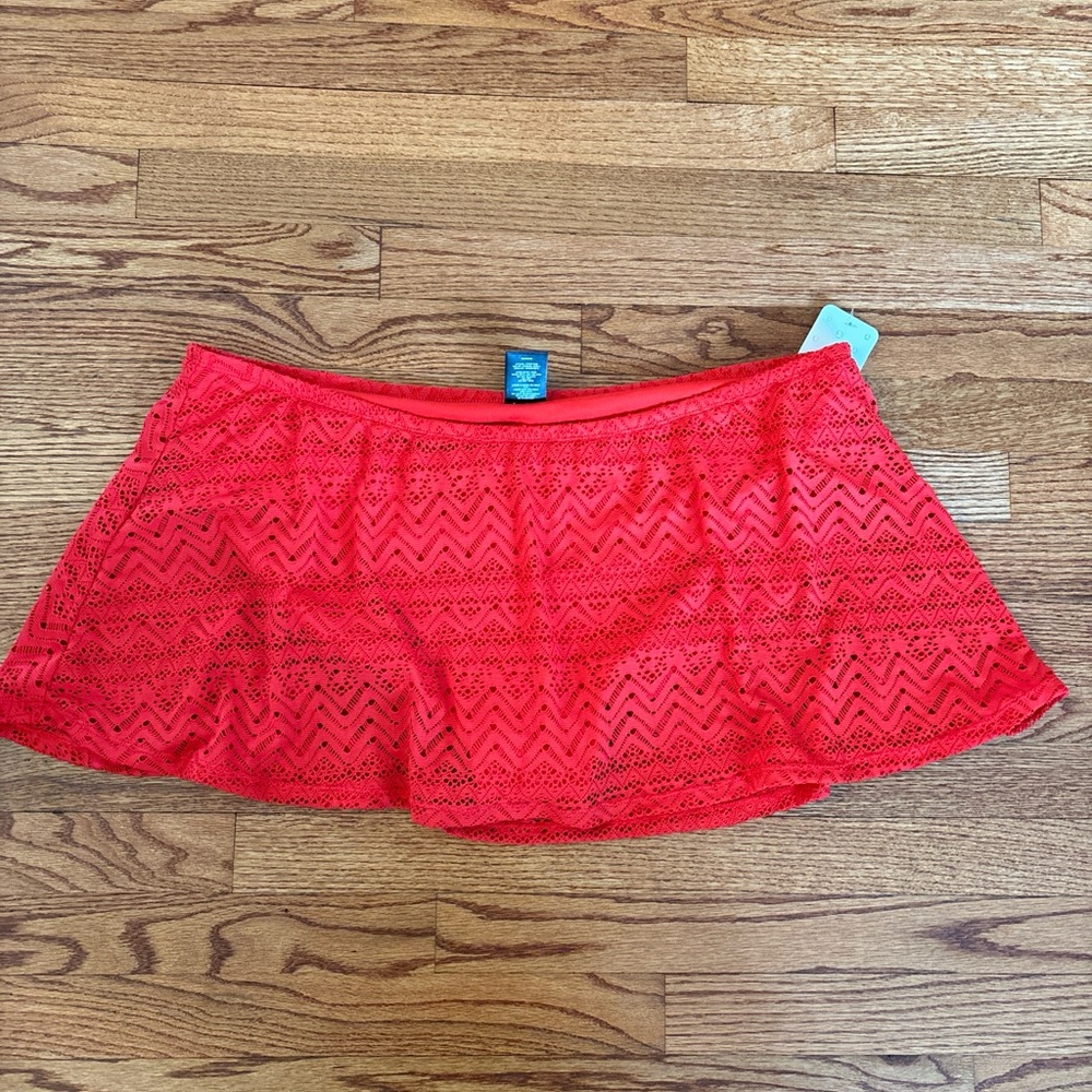 Catalina Swim Skirt Bottom Sz 3XL 22-24W bright Red/Orange NEW w/Tags